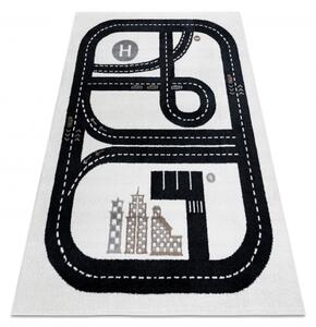 Makro Abra Dětský kusový koberec FUN Závodní dráha Město krémový Rozměr: 160x220 cm