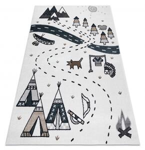 Dywany Luszczow Dětský kusový koberec FUN Indian, Indická vesnice, zvířata krém Rozměr koberce: 160 x 220 cm