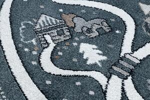 Makro Abra Kulatý dětský koberec FUN Land Uličky Vesnice modrý Rozměr: průměr 120 cm