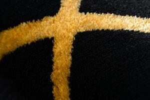 Makro Abra Moderní kusový koberec GLOSS 406C 86 černý / zlatý Rozměr: 80x150 cm