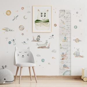 Dekorace na stěnu - Sada vesmírných nálepek v podobě raket, planet, astronautů