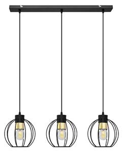 Lustr na lanku STARLIGHT 3xE27/15W/230V černá/zlatá