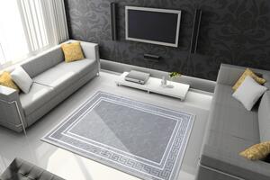 Makro Abra Moderní kusový koberec GLOSS 2813 27 Řecký vzor šedý Rozměr: 160x220 cm