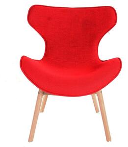 Designová retro židle Fox - červená