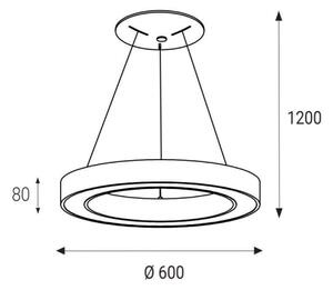 LED2 - LED Lustr na lanku SATURN LED/50W/230V 3000K pr. 60 cm bílá