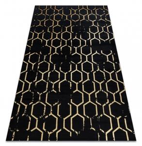 Makro Abra Moderní kusový koberec GLOSS 407C 86 Art deco černý / zlatý Rozměr: 140x190 cm