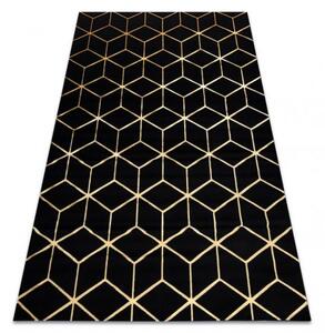 Makro Abra Moderní kusový koberec GLOSS 409C 86 Šestihran 3D černý / zlatý Rozměr: 160x220 cm