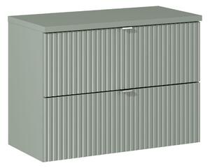Comad Závěsná skříňka pod umyvadlo Line Reed s deskou 80 cm zelená