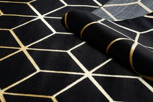 Makro Abra Moderní kusový koberec GLOSS 409C 86 Šestihran 3D černý / zlatý Rozměr: 80x150 cm