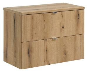 Comad Závěsná skříňka pod umyvadlo Nova Oak I s deskou 80 cm dub coast evoke