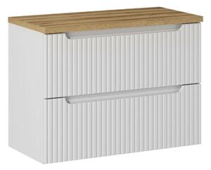 Comad Závěsná skříňka pod umyvadlo Nova White I s deskou 80 cm bílá/dub coast evoke