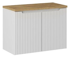 Comad Závěsná skříňka pod umyvadlo Nova White II s deskou 80 cm bílá/dub coast evoke