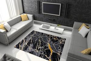 Makro Abra Moderní kusový koberec GLOSS 529A 82 Mramor kámen černý zlatý / šedý Rozměr: 240x330 cm