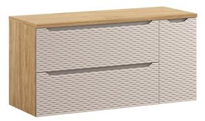 Comad Závěsná skříňka pod umyvadlo Ocean s deskou 120 cm béžová/dub olejovaný