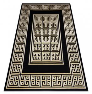 Makro Abra Moderní kusový koberec GLOSS 6776 86 Řecký vzor černý / zlatý Rozměr: 80x150 cm