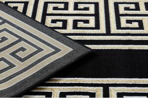 Makro Abra Moderní kusový koberec GLOSS 6776 86 Řecký vzor černý / zlatý Rozměr: 80x150 cm