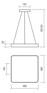 Redo 01-1124 - LED Lustr na lanku SCREEN LED/48W/230V 3000K