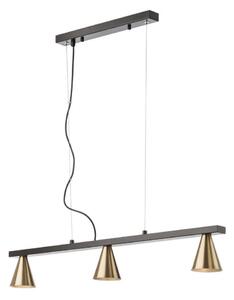 Redo 01-2218 - Lustr na lanku ZUMA 3xGU10/15W/230V černá/zlatá