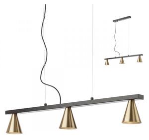 Redo 01-2218 - Lustr na lanku ZUMA 3xGU10/15W/230V černá/zlatá