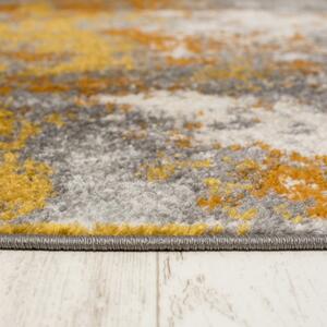 Makro Abra Moderní kusový koberec SPRING H172A tmavě žlutý Rozměr: 70x200 cm