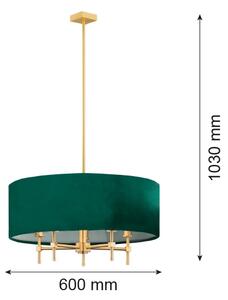 Argon 2146 - Lustr na tyči ABBANO 5xE14/7W/230V mosaz/zelená