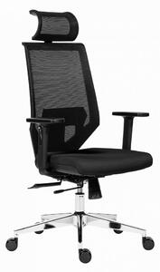 Kancelářská ergonomická židle EDGE NET — síť / látka, černá, nosnost 150 kg