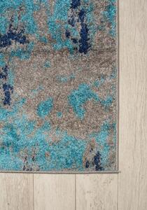 Makro Abra Moderní kusový koberec SPRING H172A Tyrkysový modrý šedý Rozměr: 80x150 cm