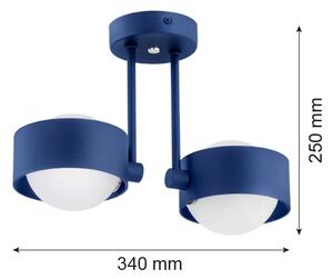 Argon 7090 - Lustr na tyči MASSIMO PLUS 2xG9/6W/230V modrá
