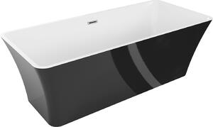 MEXEN - Tonia volně stojící vana 170 x 75 cm, bílá/černá, přepad chrom - 52171707575