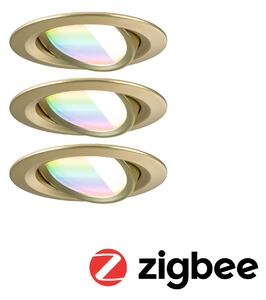 PAULMANN LED vestavné svítidlo Nova Coin kruhové 84mm 50° RGBW+ 3x6W 230V zlatá mat hliník