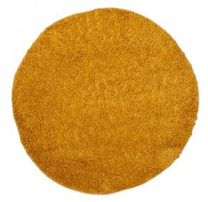 Makro Abra Kulatý shaggy koberec jednobarevný SOHO P113A Žlutý Rozměr: průměr 100 cm