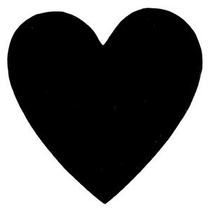 Sada 4ks kožených podtácků ve tvaru srdce Heart black - 13*13*3 cm