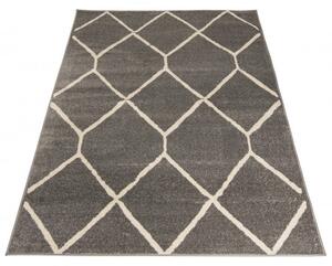 Makro Abra Moderní kusový koberec SPRING H180A Tmavě šedý Rozměr: 80x150 cm