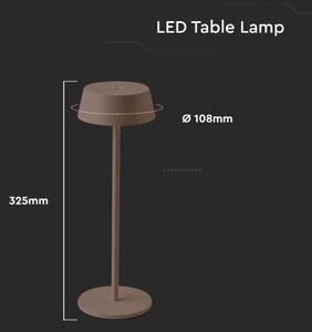 LED Venkovní stmívatelná dotyková dobíjecí stolní lampa LED/2W/5V IP54 hnědá
