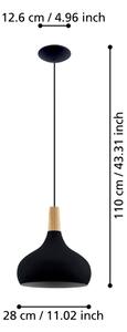 Eglo 900162 - Lustr na lanku SABINAR 1xE27/40W/230V pr. 28 cm