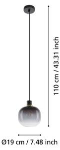 Eglo 99616 - Lustr na lanku OILELLA 1xE27/40W/230V šedá