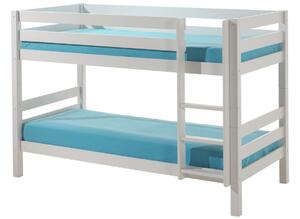 Bílá borovicová dvoupatrová postel Vipack Pino 90 x 200 cm