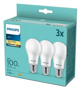 SADA 3x LED Žárovka Philips A60 E27/13W/230V 2700K