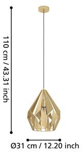 Eglo 43814 - Lustr na lanku CARLTON 1xE27/60W/230V pr. 31 cm