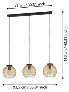 Eglo 900167 - Lustr na lanku VENEZUELA 3xE27/40W/230V