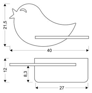 LED Dětské nástěnné svítidlo s poličkou BIRD LED/5W/230V růžová/dřevo
