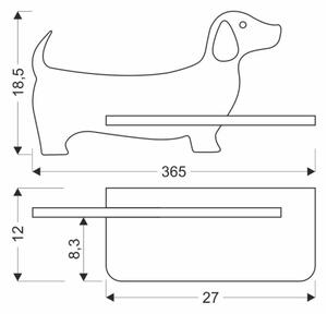 LED Dětské nástěnné svítidlo s poličkou DOG LED/5W/230V modrá/dřevo