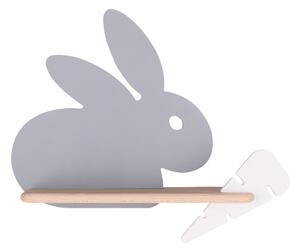 LED Dětské nástěnné svítidlo s poličkou RABBIT LED/4W/230V šedá/bílá/dřevo