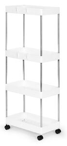 MODERNHOME Pojízdný regál MULTI s 4 zásuvkami bílý