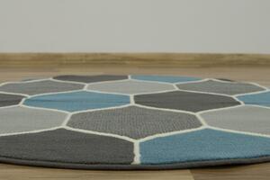 Kulatý koberec LUNA 503833/95812 šedý modrý Rozměr: průměr 120 cm