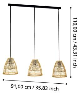 Eglo 43867 - Lustr na lanku AYESGARTH 3xE27/40W/230V