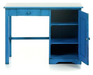 Modrý repasovaný psací stůl