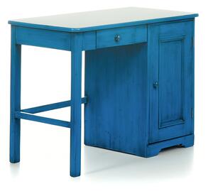 Modrý repasovaný psací stůl