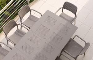 Nardi Šedohnědá plastová zahradní židle Bora s područkami