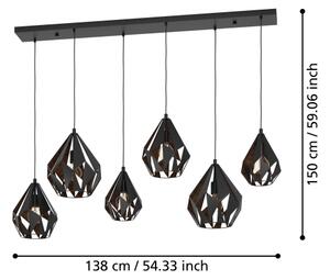 Eglo 43846 - Lustr na lanku CARLTON 6xE27/40W/230V